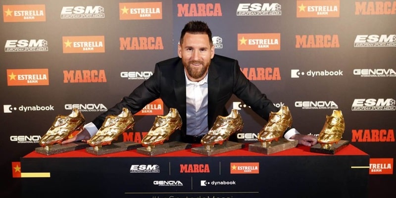 Messi đang là người giữ kỷ lục với 6 lần nhận European Golden Shoe